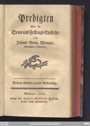 Dritten Bandes zweyte Abtheilung: Predigten über die Sonn- und Festtags-Episteln