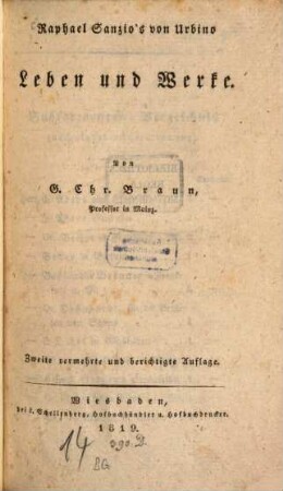 Raphael Sanzios von Urbino Leben und Werke