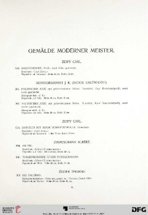 Gemälde moderner Meister (Nr. 200-340)