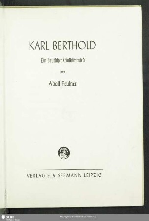 Karl Berthold : ein deutscher Goldschmied