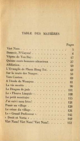 Table Des Matières