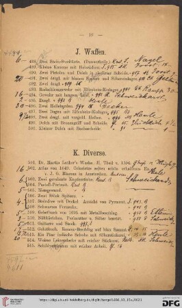 K. Diverse (Nr. 501 - 541)