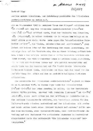 Muslime unterm Hakenkreuz. Zur Entstehungsgeschichte des islamischen Zentral-Instituts zu Berlin e.V.