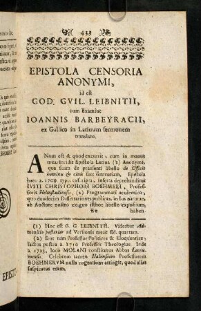433-478, Epistola Censoria Anonymi