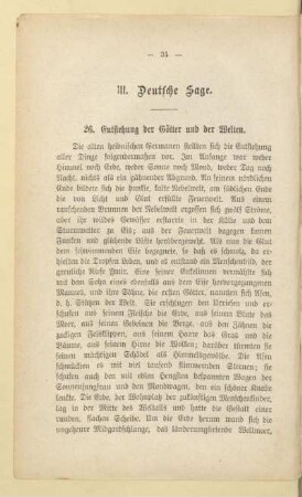 III. Deutsche Sage