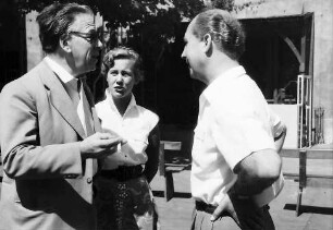 Basel, Schweiz: Komödie Basel; Immy Schell, Leopold Biberti und Dir. Karter