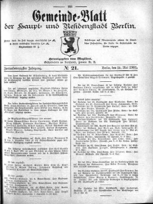 1901,21: No. 21, 26. Mai 1901