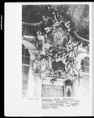 Stuckkomposition Madonna und Putti mit Instrumenten der Astronomie