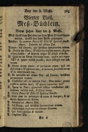 Vierter Theil: Meß-Buechlein