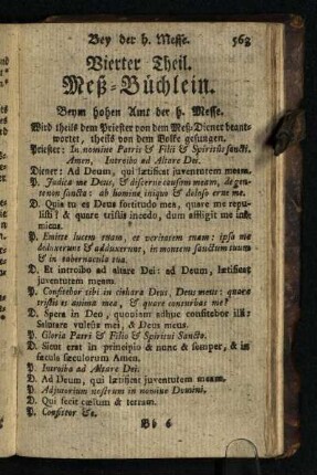 Vierter Theil: Meß-Buechlein