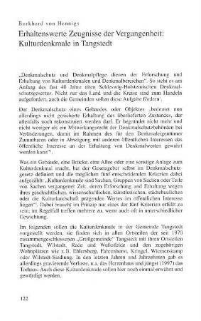 Erhaltenswerte Zeugnisse der Vergangenheit: Kulturdenkmale in Tangstedt