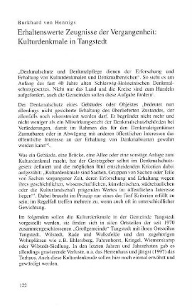 Erhaltenswerte Zeugnisse der Vergangenheit: Kulturdenkmale in Tangstedt