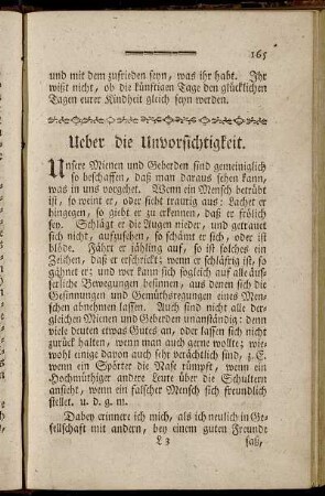 Ueber die Unvorsichtigkeit