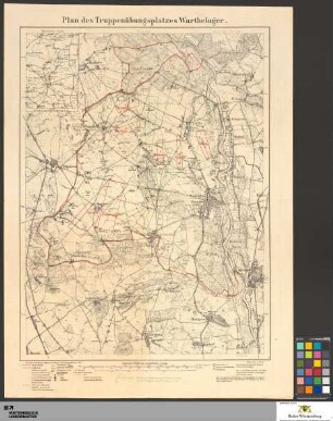 Plan des Truppenübungsplatzes Warthelager : nach der Landesaufnahme 1890 und Gelände-Erkundungen