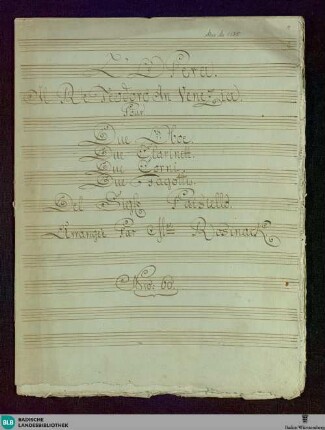 Il Re Teodoro in Venezia. Arr - Don Mus.Ms. 1525 : cemb; RobP 1.66