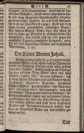 Der Textes Worten Inhalt.