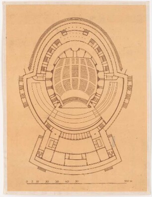 Festspielhaus Salzburg: 3. Projekt, Grundriss Parkett 1:500