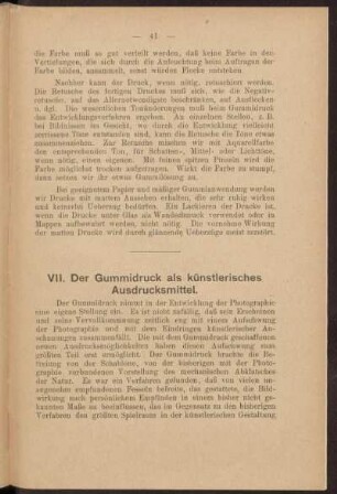 VII. Der Gummidruck als künstlerisches Ausdrucksmittel.