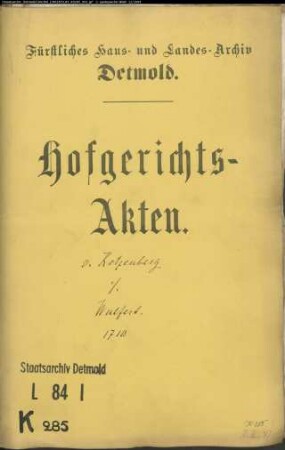 von Kotzenberg, Drost gegen Wulfert zu Celle - Schuldforderung