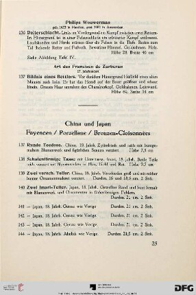 China und Japan: Fayencen, Porzellane, Bronzen-Cloisonnées (Nr. 137-173)