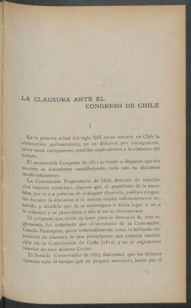 La clausura del debate ante el Congreso de Chile
