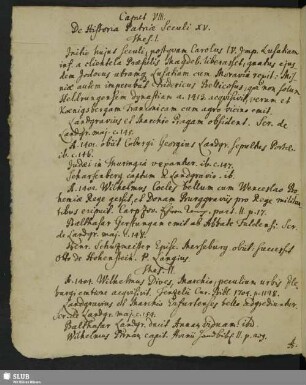 Caput VIII. De Historia Patriae Seculi XV.
