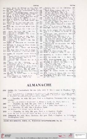 Almanache (Nr. 2085 - 2219)