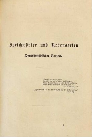 Sprichwörter und Redensarten deutsch-jüdischer Vorzeit : als Beitr. zur Volks-, Sprach- u. Sprichwörterkunde
