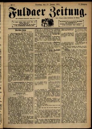 Ausgabe vom Dienstag, den 13. Januar 1891.