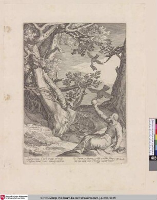 [Elija wird in der Wüste von Raben gefüttert; Elijah in the Wilderness Fed bei Ravens]