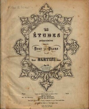 25 études préparatoires : op. 175