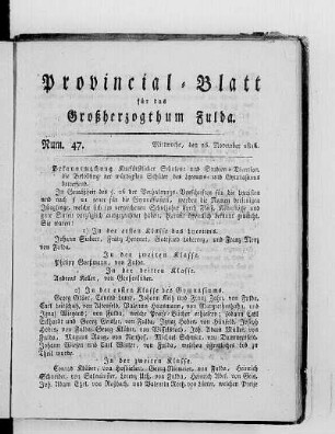 Num. 47, Ausgabe vom 25. November 1818