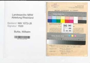 Entnazifizierung Wilhelm Buhle , geb. 16.03.1915 (Polizist)