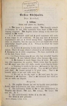 Vollständiger Lehrgang zur leichten, schnellen und gründlichen Erlernung der englischen Sprache, 2