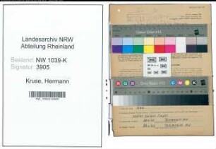 Entnazifizierung Hermann Kruse , geb. 26.10.1911 (Schlosser)
