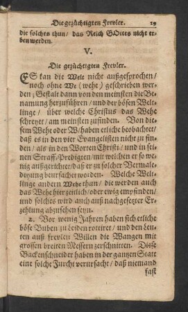 V. Die gezüchtigten Frevler.