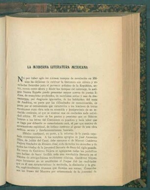 La moderna literatura mexicana