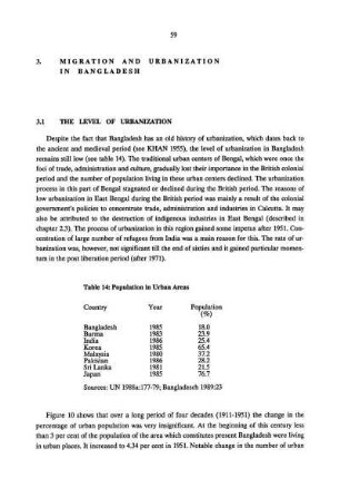3.1 The level of urbanization