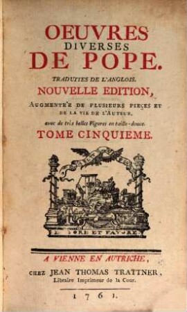Oeuvres Diverses De Pope : Traduites De L'Anglois. 5, Mentor Moderne