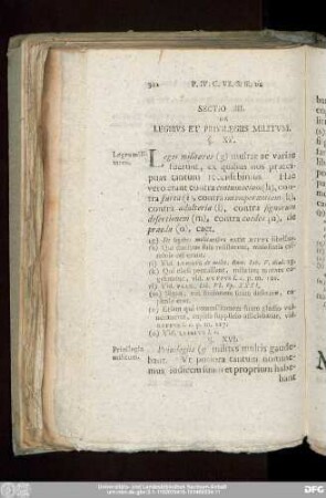 Sectio III. De Legibus Et Privilegiis Militum.