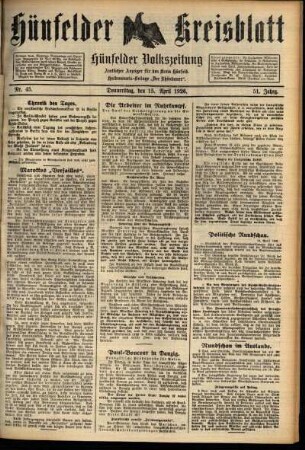 Ausgabe vom Donnerstag, den 15. April 1926.