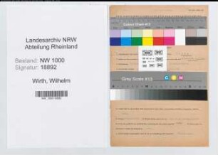 Entnazifizierung Wilhelm Wirth, geb. 06.01.1898 (Lehrer)