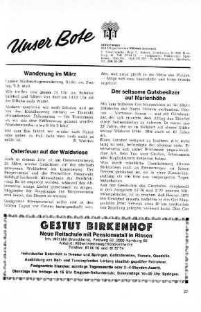 Der seltsame Gutsbesitzer auf der Marienhöhe