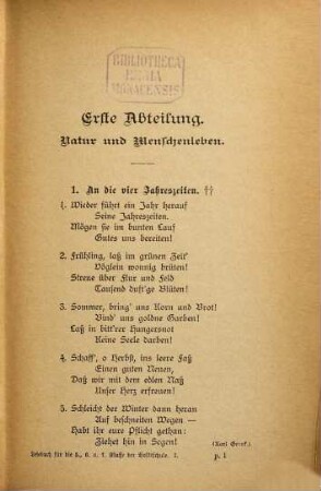 Lesebuch für die V., VI. u. VII. Klasse der Volksschule sowie für die Sonntags- bezw. Fortbildungsschule