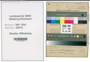 Entnazifizierung Wilhelmine Stracke , geb. 28.05.1904 (Buchhalterin)
