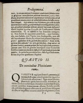 Questio II. De nominibus Photinianorum