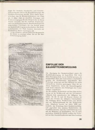 Erfolge der Bauhüttenbewegung