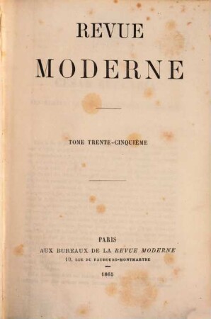 Revue moderne. 35. 1865