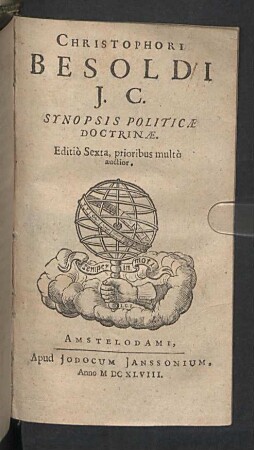 Christophori Besoldi ... Synopsis Politicae Doctrinae