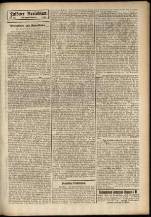 Dritte Ausgabe vom Samstag, den 10. August 1912.